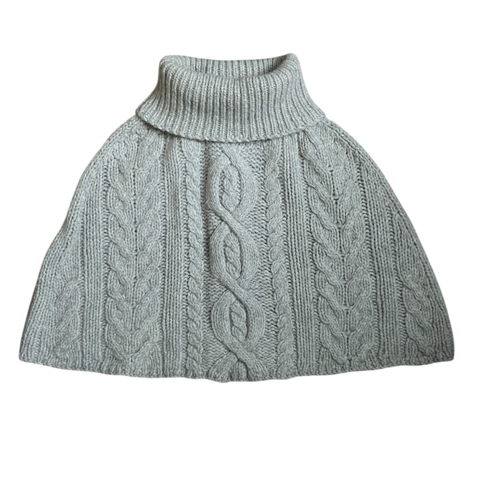 Brooks Brothers 100% Camel Hair Cable Turtleneck Sweater cape/Capelet